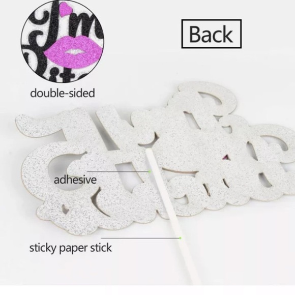 45th Birthday Cake Topper - I'm 45 Bitches Lips Glitter Decoration 3.5” X 5.7” - Picture 3 of 7